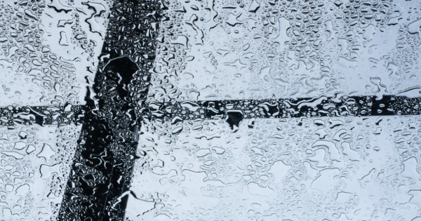 rain on a glass of a conservatory roof 2