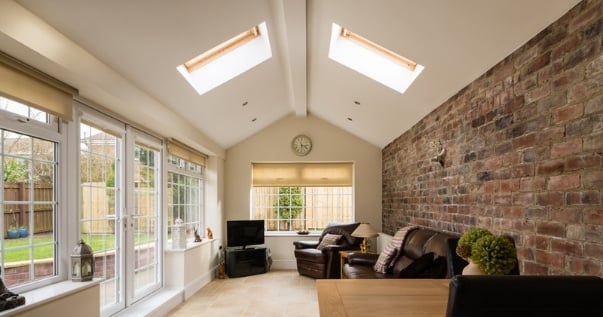 Open plan living with a conservatory roof conversion.