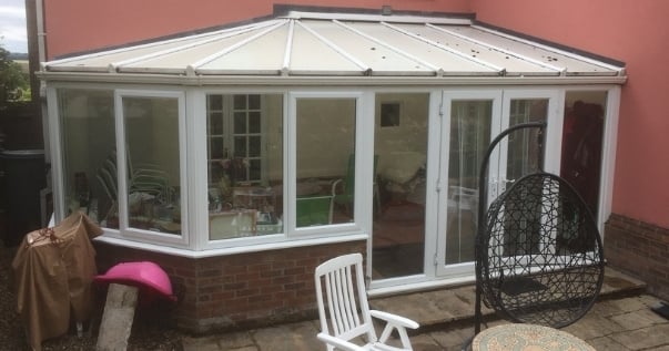 Conservatory before conservatory conversion.