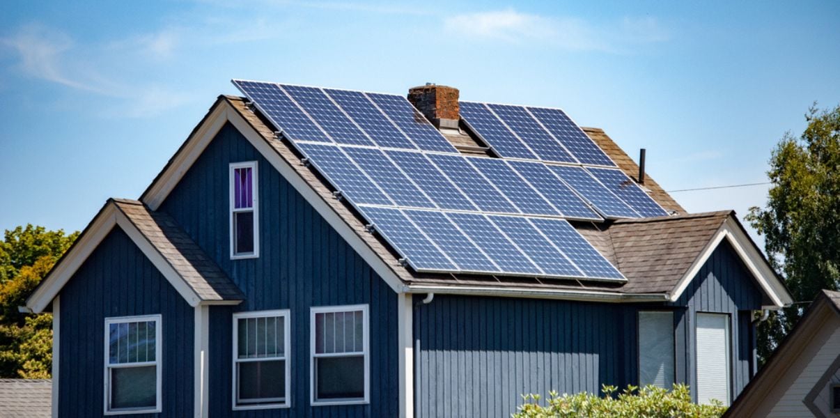 House with solar panels installed, participating in the SEG scheme