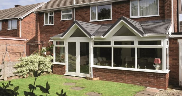 Conservatory after a conservatory transformation with a Gable Fronted style