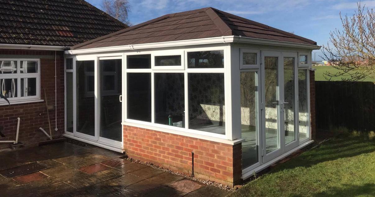 Metrotile roof tiles on converted conservatory