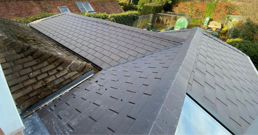 Roof from above after completed conservatory transformation 