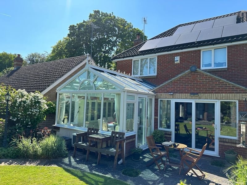 Original conservatory with a glass roof