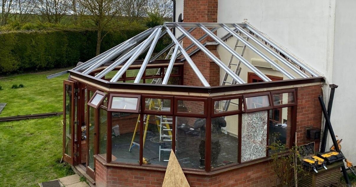 starting the installation of a Guardian Warm Roof