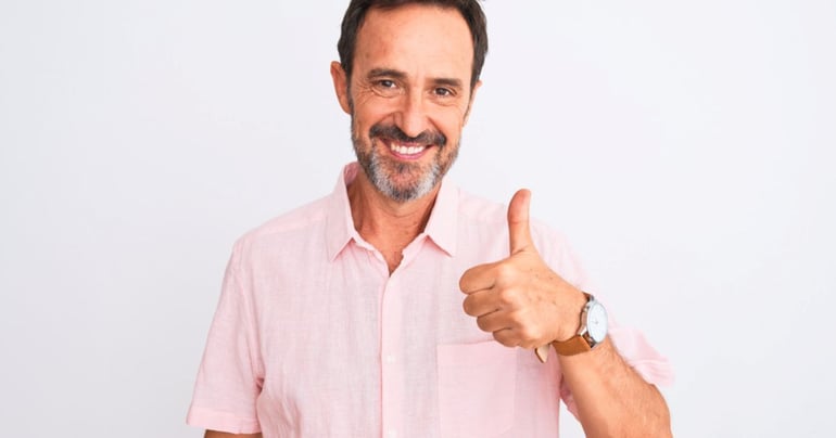 Middle age man happy with Projects for Roofing after having a conservatory transformation