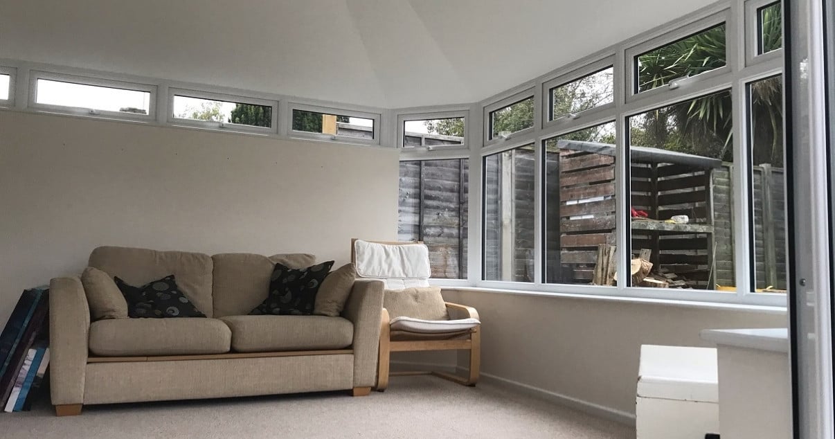 Study room gets converted for Christmas vacations after a conservatory conversion takes place.