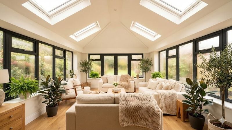 modern solid roof conservatory